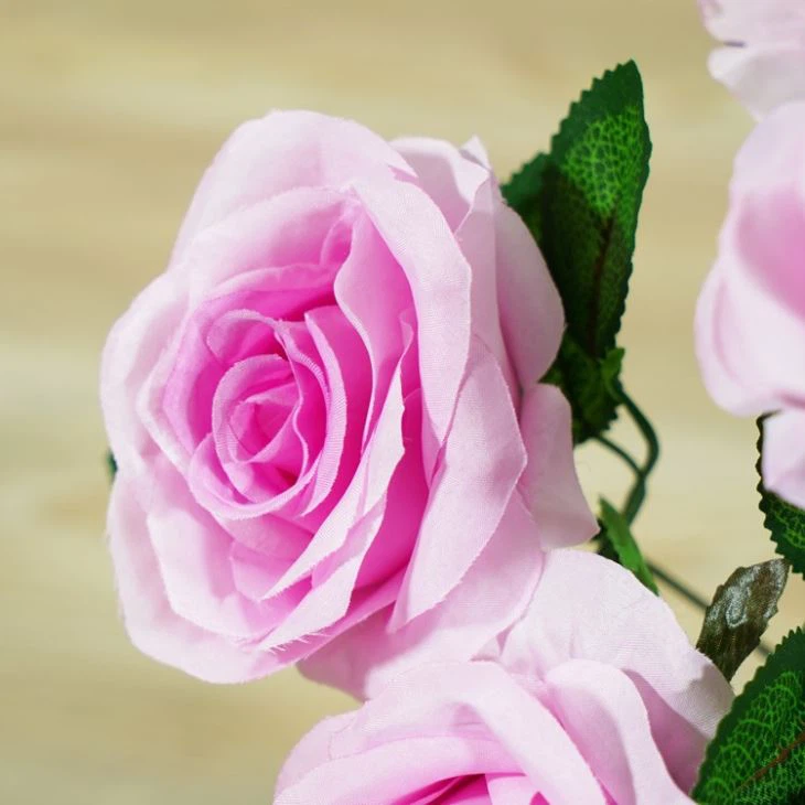 Pink Silk Rose Bouquet 7 Heads