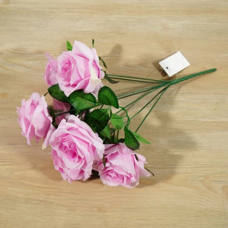 Pink Silk Rose Bouquet 7 Heads